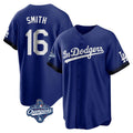 Kooe LA.Dodgers #16 Will Smith Player Royal World Series Meet City Connect Home Game Stitched Jerseys