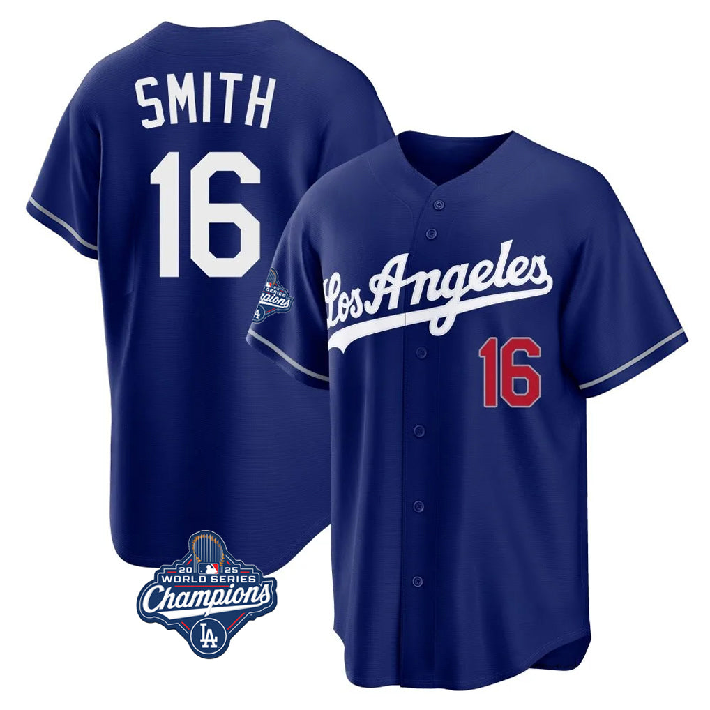 Kooe LA.Dodgers #16 Will Smith Player Royal World Series Meet Game Home Stitched Jerseys
