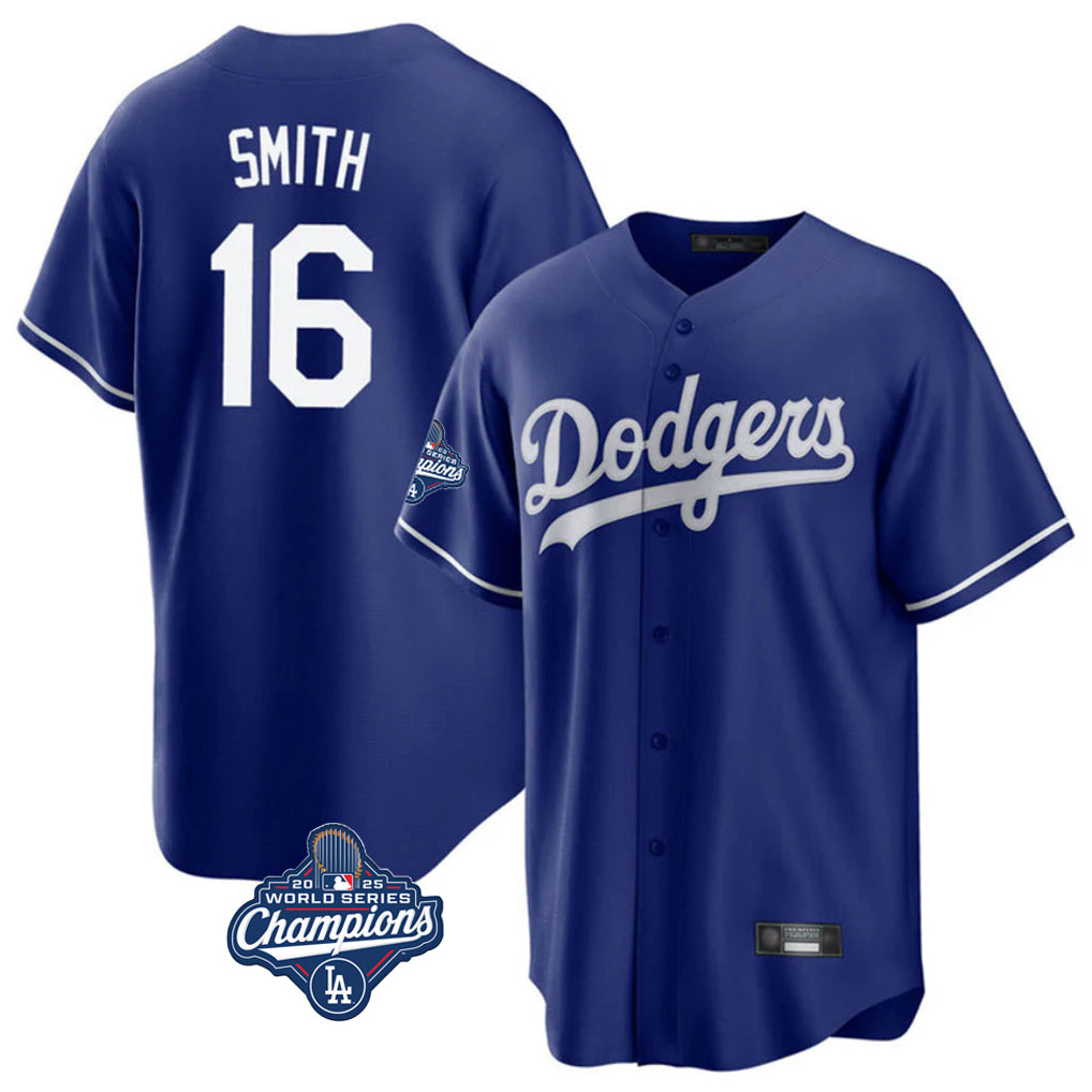 Kooe LA.Dodgers #16 Will Smith Player Royal World Series Meet Game Stitched Jerseys
