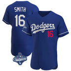 Kooe LA.Dodgers #16 Will Smith Player Royal World Series Meet Limited Elite Home Stitched Jerseys
