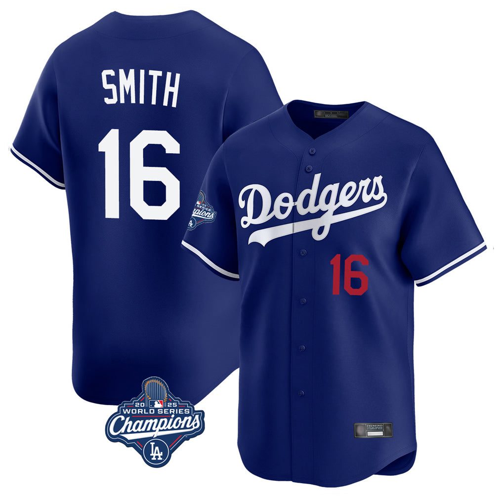 Kooe LA.Dodgers #16 Will Smith Player Royal World Series Meet Limited Home Stitched Jerseys