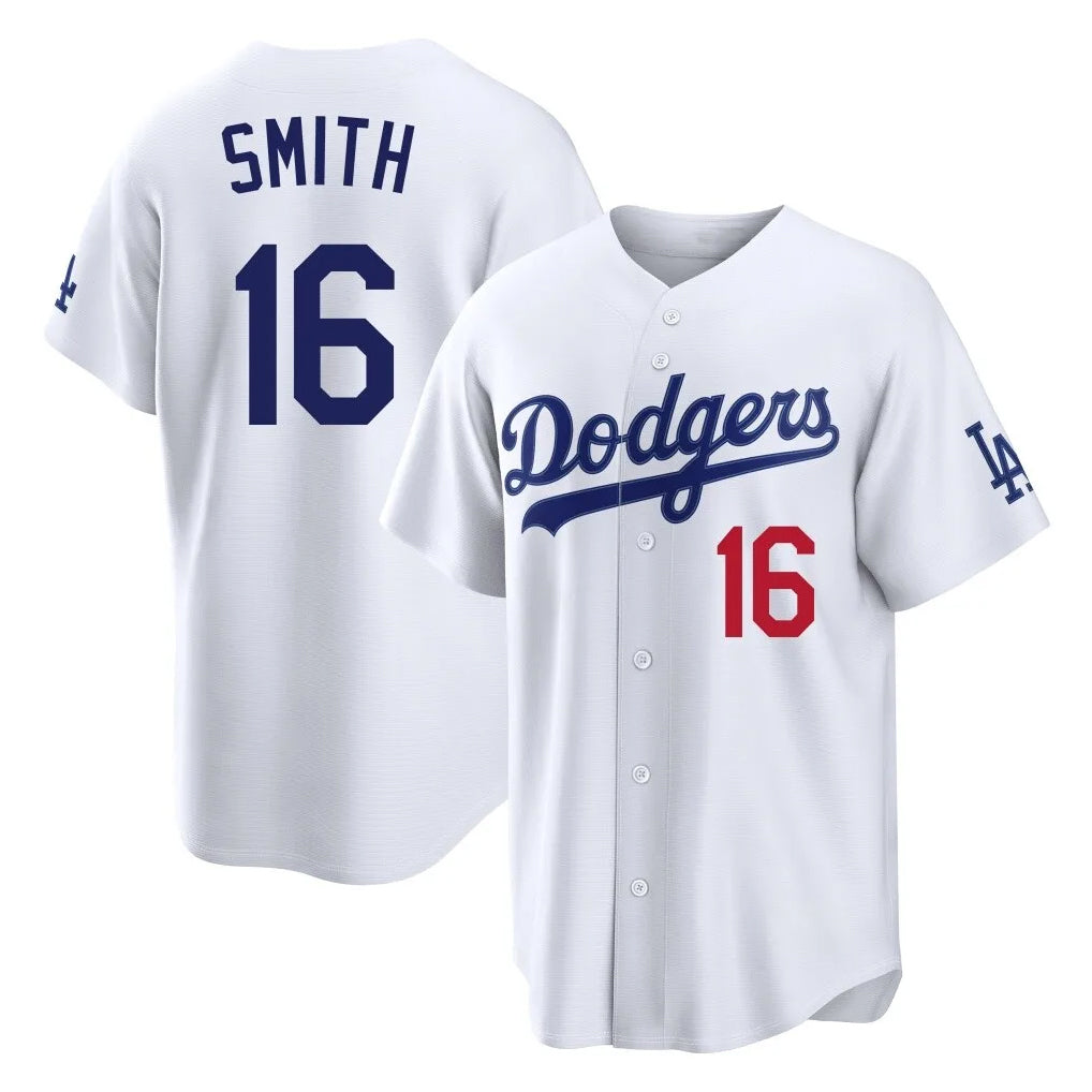 Kooe LA.Dodgers #16 Will Smith Player White Home Game Stitched Jerseys