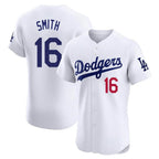 Kooe LA.Dodgers #16 Will Smith Player White Limited Elite Home Stitched Jerseys