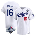 Kooe LA.Dodgers #16 Will Smith Player White World Series Limited Home Stitched Jerseys