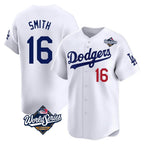 Kooe LA.Dodgers #16 Will Smith Player White World Series Limited Home Stitched Jerseys
