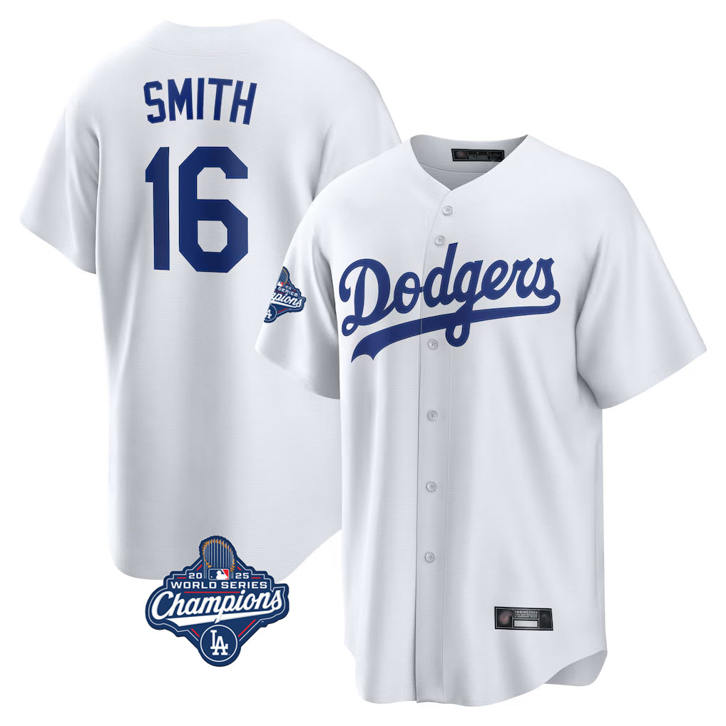 Kooe LA.Dodgers #16 Will Smith Player White World Series Meet Game Home Stitched Jerseys