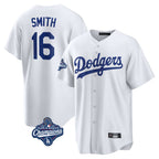 Kooe LA.Dodgers #16 Will Smith Player White World Series Meet Game Home Stitched Jerseys