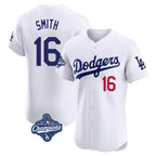 Kooe LA.Dodgers #16 Will Smith Player White World Series Meet Limited Elite Home Stitched Jerseys