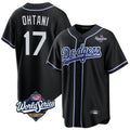 Kooe LA.Dodgers #17 Shohei Ohtani Player Black World Series Carbon Limited Home Stitched Jerseys