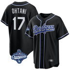 Kooe LA.Dodgers #17 Shohei Ohtani Player Black World Series Meet Carbon Limited Home Stitched Jerseys