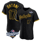 Kooe LA.Dodgers #17 Shohei Ohtani Player Black World Series Snake Skin City Limited Elite Home Stitched Jerseys