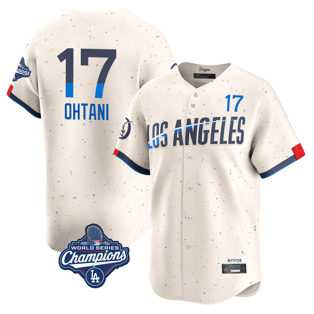 Kooe LA.Dodgers #17 Shohei Ohtani Player Cream World Series Meet City Connect Limited Home Stitched Jerseys