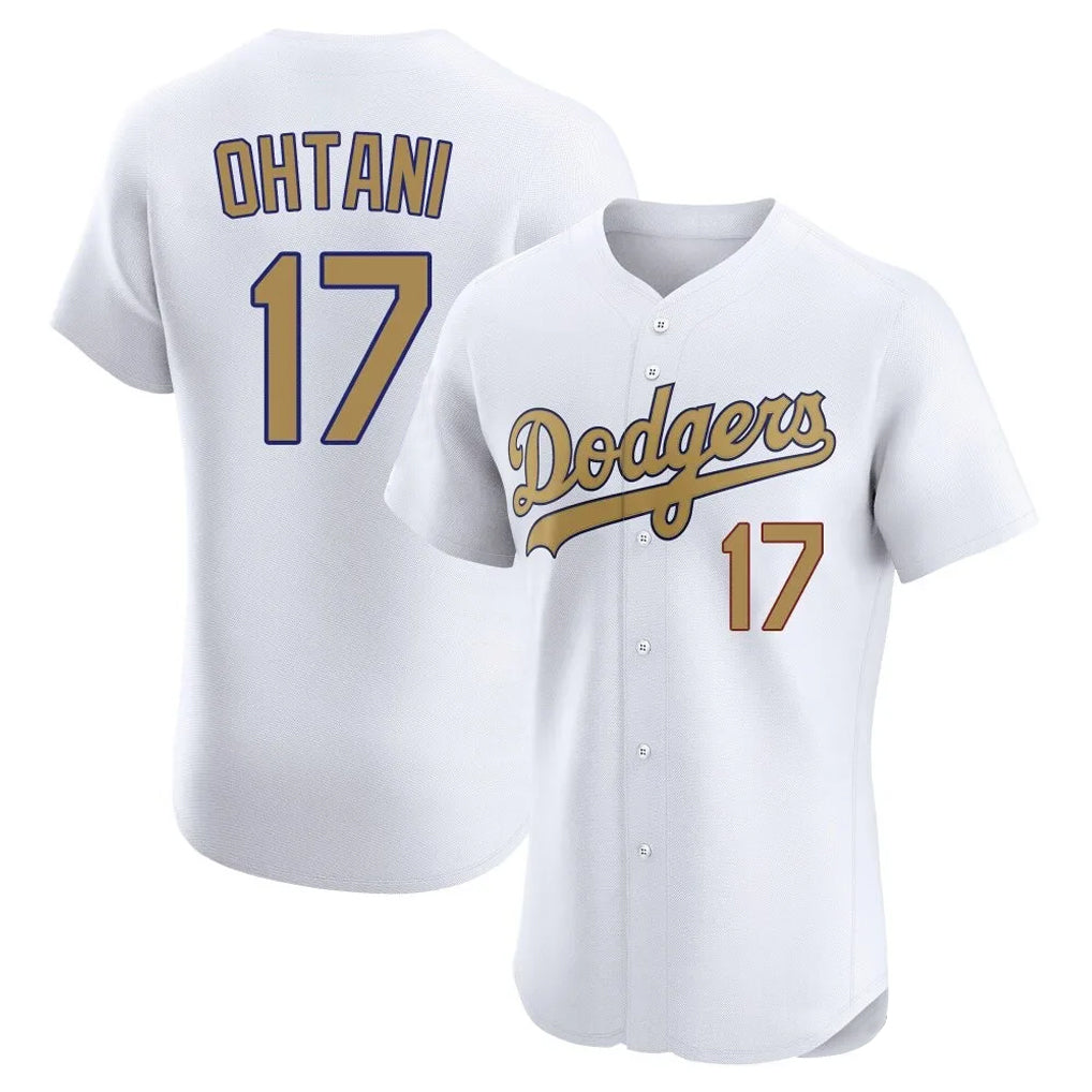 Kooe LA.Dodgers #17 Shohei Ohtani Player Gold Limited Elite Home Stitched Jerseys