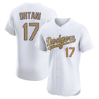 Kooe LA.Dodgers #17 Shohei Ohtani Player Gold Limited Elite Home Stitched Jerseys