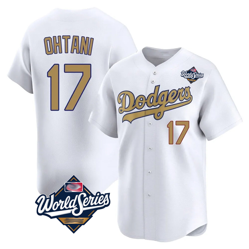 Kooe LA.Dodgers #17 Shohei Ohtani Player Gold World Series Collection Limited Home Stitched Jerseys