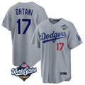 Kooe LA.Dodgers #17 Shohei Ohtani Player Gray World Series Game Home Stitched Jerseys