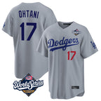 Kooe LA.Dodgers #17 Shohei Ohtani Player Gray World Series Game Home Stitched Jerseys