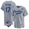 Kooe LA.Dodgers #17 Shohei Ohtani Player Gray World Series Game Limited Home Stitched Jerseys