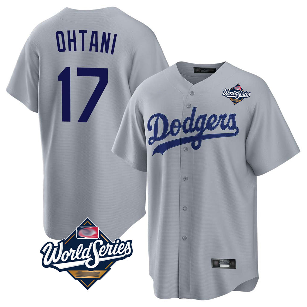 Kooe LA.Dodgers #17 Shohei Ohtani Player Gray World Series Game Stitched Jerseys