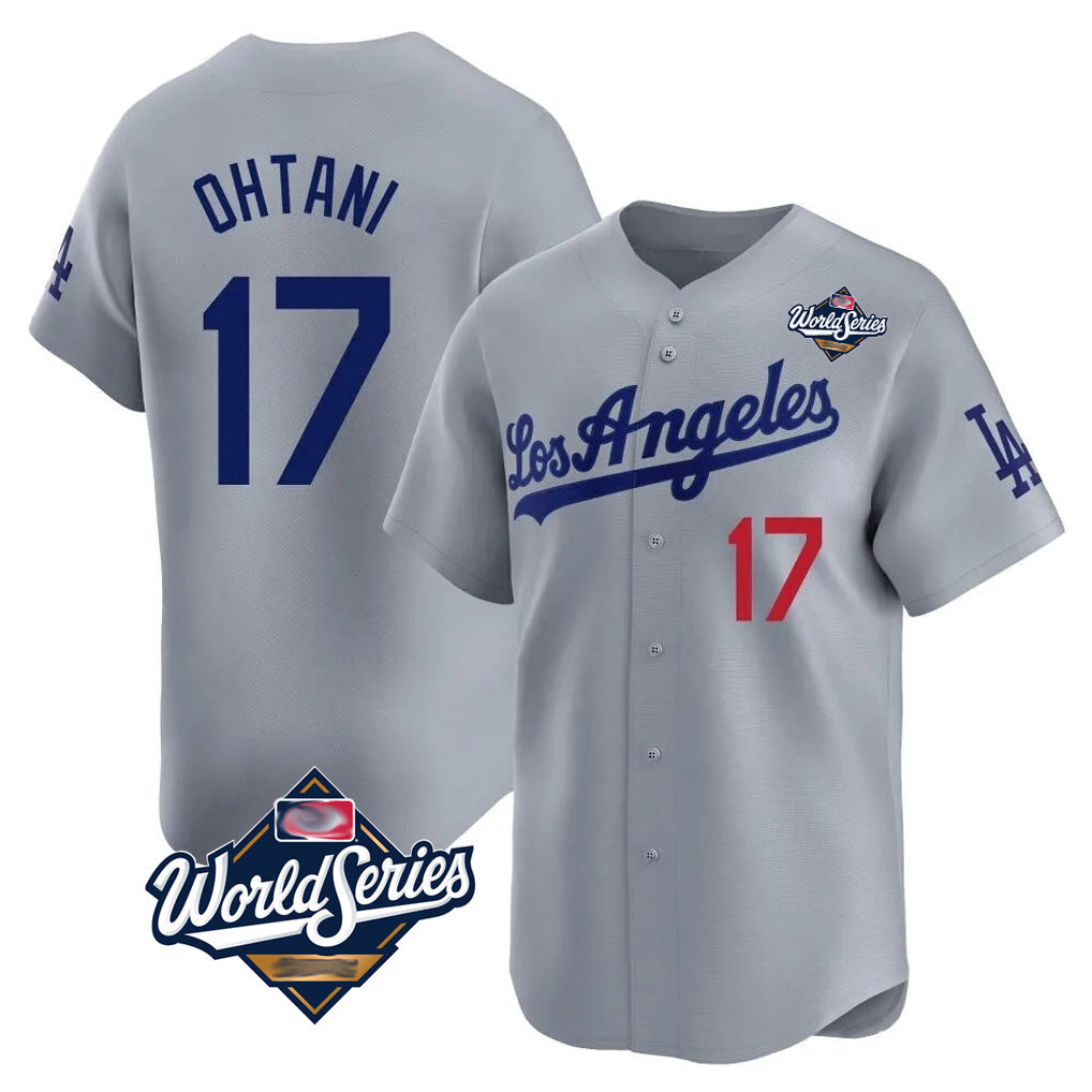Kooe LA.Dodgers #17 Shohei Ohtani Player Gray World Series Limited Home Stitched Jerseys