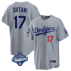 Kooe LA.Dodgers #17 Shohei Ohtani Player Gray World Series Meet Game Home Stitched Jerseys