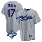 Kooe LA.Dodgers #17 Shohei Ohtani Player Gray World Series Meet Game Stitched Jerseys