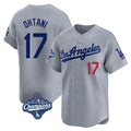 Kooe LA.Dodgers #17 Shohei Ohtani Player Gray World Series Meet Limited Home Stitched Jerseys