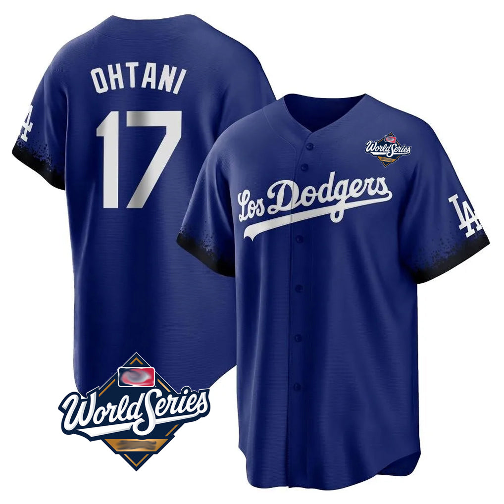 Kooe LA.Dodgers #17 Shohei Ohtani Player Royal World Series City Connect Home Game Stitched Jerseys