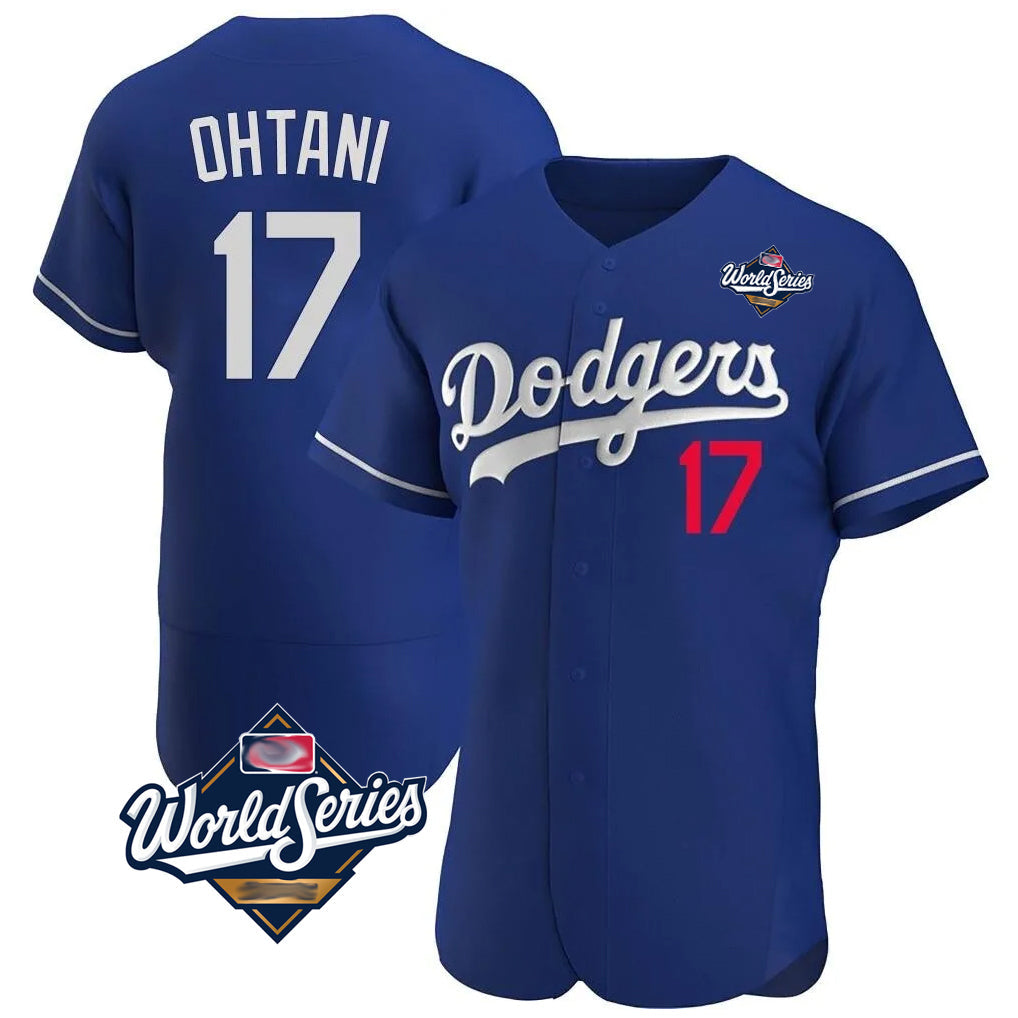 Kooe LA.Dodgers #17 Shohei Ohtani Player Royal World Series Limited Elite Home Stitched Jerseys