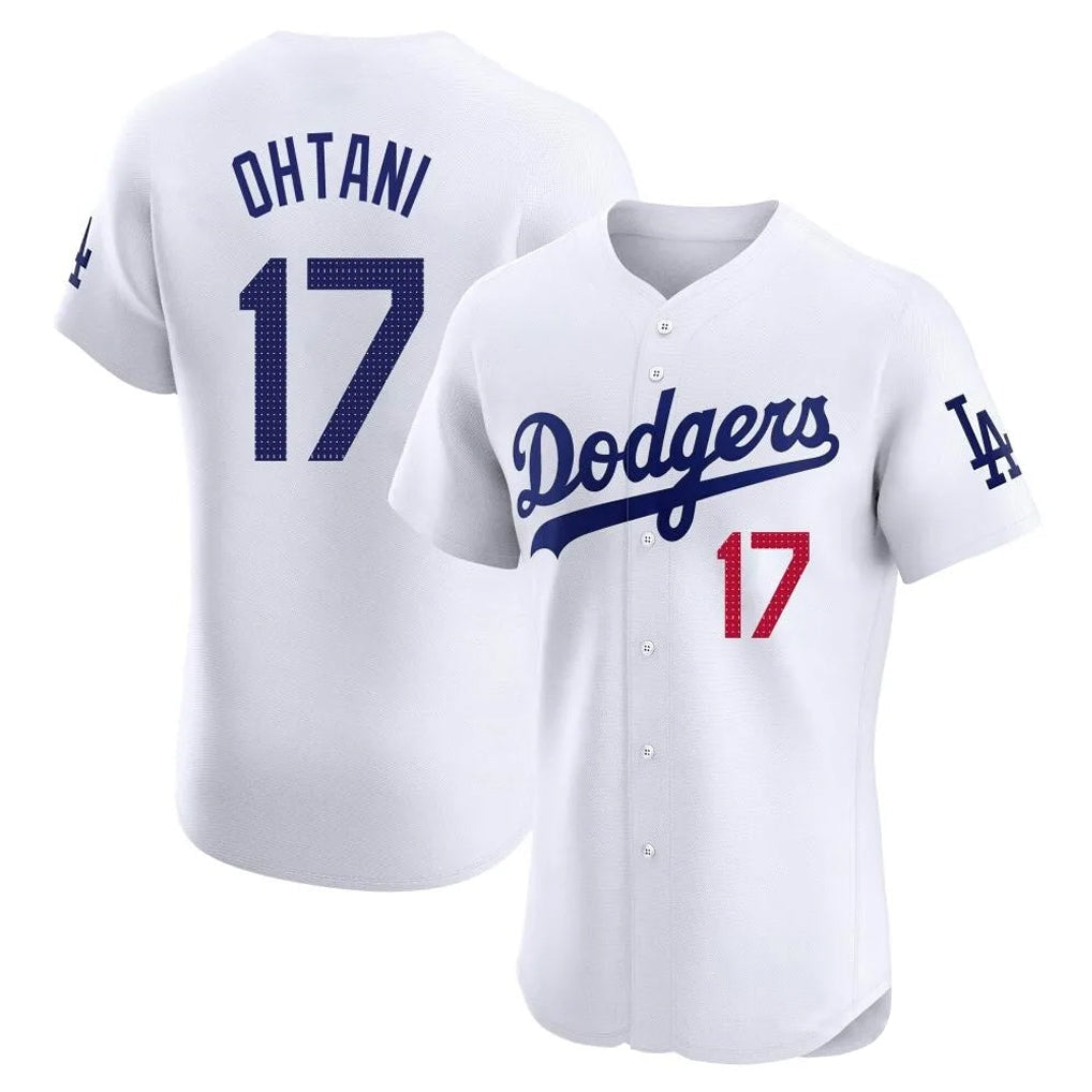 Kooe LA.Dodgers #17 Shohei Ohtani Player White Limited Elite Home Stitched Jerseys