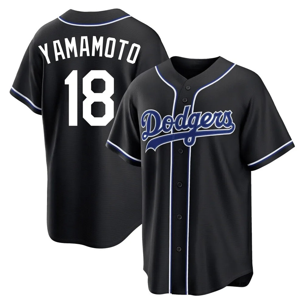 Kooe LA.Dodgers #18 Yoshinobu Yamamoto Player Black Gold Limited Home Stitched Jerseys