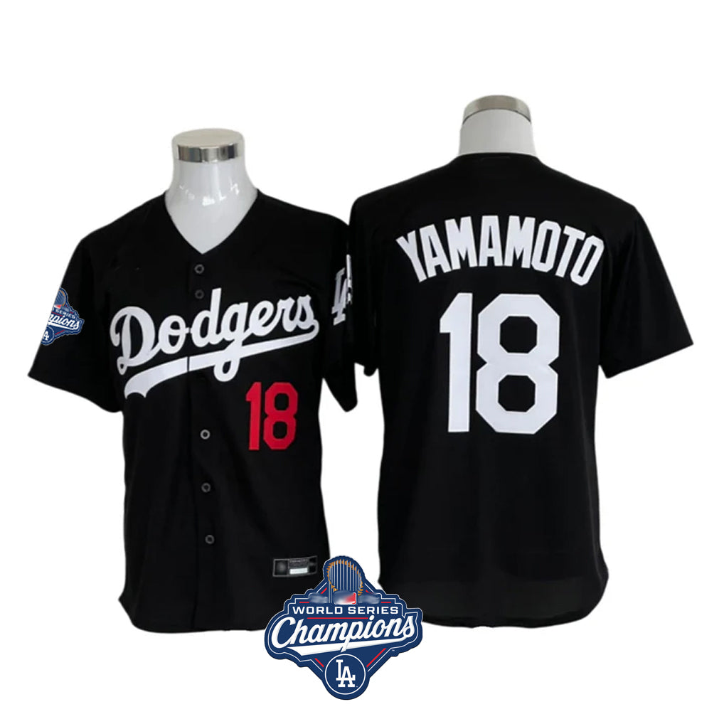 Kooe LA.Dodgers #18 Yoshinobu Yamamoto Player Black World Series Meet Limited Home Stitched Jerseys