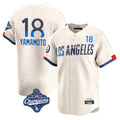 Kooe LA.Dodgers #18 Yoshinobu Yamamoto Player Cream World Series Meet City Connect Limited Home Stitched Jerseys