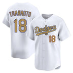 Kooe LA.Dodgers #18 Yoshinobu Yamamoto Player Gold Collection Limited Home Stitched Jerseys