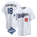 Kooe LA.Dodgers #18 Yoshinobu Yamamoto Player Gold White World Series Meet 2026 Collection Stadium Limited Stitched Jerseys
