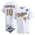 Kooe LA.Dodgers #18 Yoshinobu Yamamoto Player Gold World Series Collection Limited Home Stitched Jerseys