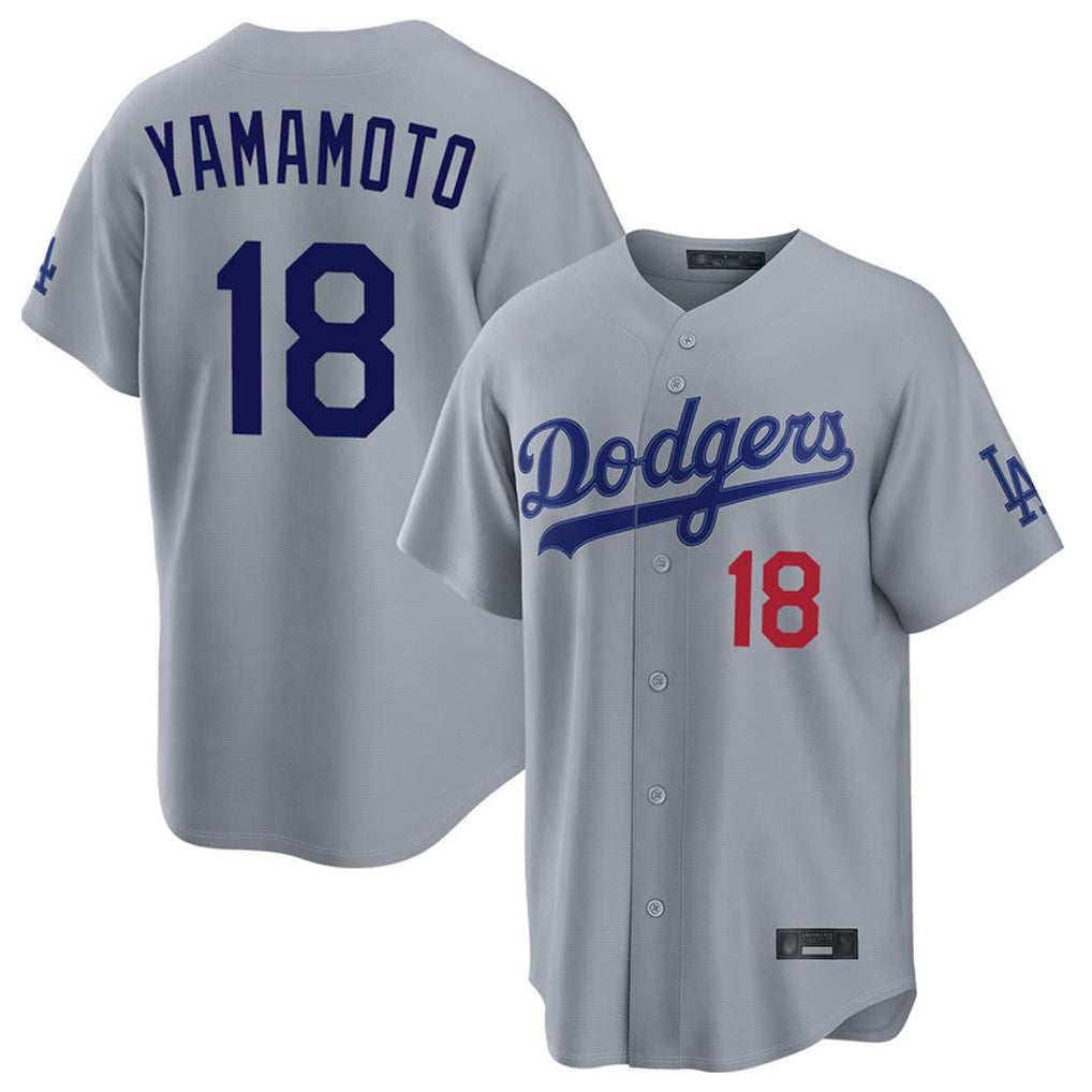 Kooe LA.Dodgers #18 Yoshinobu Yamamoto Player Gray Game Home Stitched Jerseys