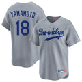 Kooe LA.Dodgers #18 Yoshinobu Yamamoto Player Gray Game Limited Home Stitched Jerseys