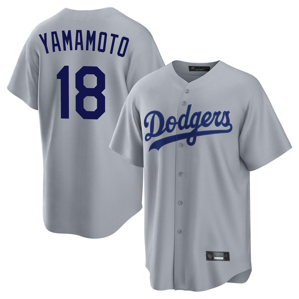 Kooe LA.Dodgers #18 Yoshinobu Yamamoto Player Gray Game Stitched Jerseys