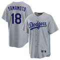 Kooe LA.Dodgers #18 Yoshinobu Yamamoto Player Gray Game Stitched Jerseys