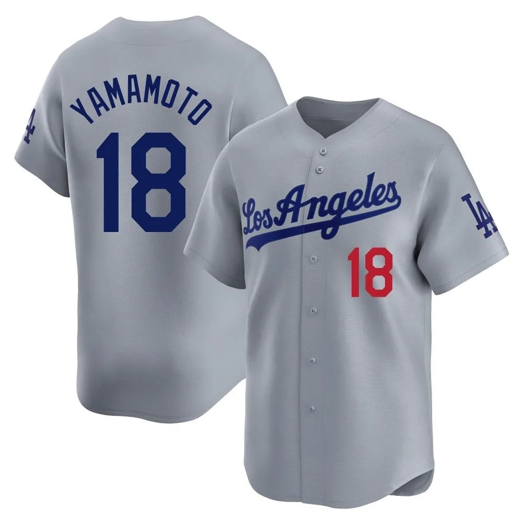 Kooe LA.Dodgers #18 Yoshinobu Yamamoto Player Gray Limited Home Stitched Jerseys