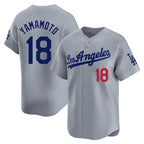 Kooe LA.Dodgers #18 Yoshinobu Yamamoto Player Gray Limited Home Stitched Jerseys