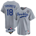 Kooe LA.Dodgers #18 Yoshinobu Yamamoto Player Gray World Series Game Limited Home Stitched Jerseys