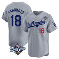 Kooe LA.Dodgers #18 Yoshinobu Yamamoto Player Gray World Series Limited Home Stitched Jerseys