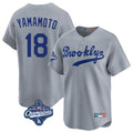 Kooe LA.Dodgers #18 Yoshinobu Yamamoto Player Gray World Series Meet Game Limited Home Stitched Jerseys
