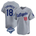 Kooe LA.Dodgers #18 Yoshinobu Yamamoto Player Gray World Series Meet Limited Home Stitched Jerseys