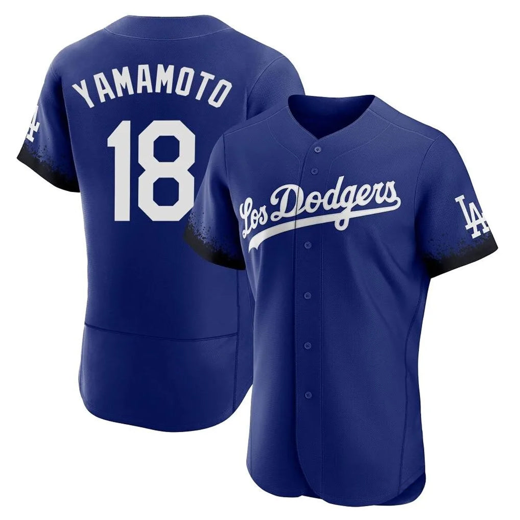 Kooe LA.Dodgers #18 Yoshinobu Yamamoto Player Royal City Connect Elite Home Stitched Jerseys