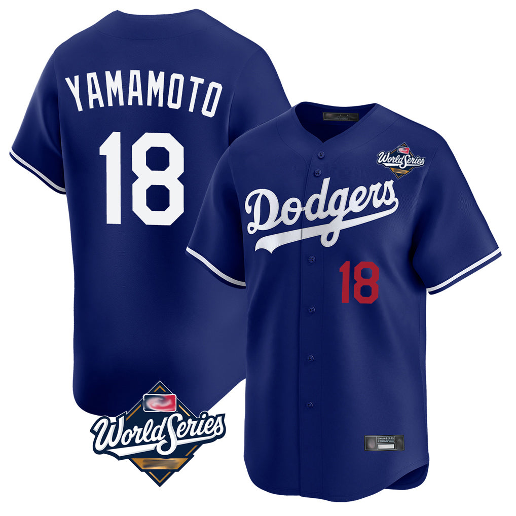Kooe LA.Dodgers #18 Yoshinobu Yamamoto Player Royal World Series Limited Home Stitched Jerseys
