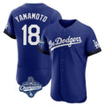 Kooe LA.Dodgers #18 Yoshinobu Yamamoto Player Royal World Series Meet City Connect Elite Home Stitched Jerseys