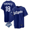 Kooe LA.Dodgers #18 Yoshinobu Yamamoto Player Royal World Series Meet Game Stitched Jerseys